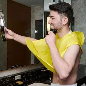 Нагрудник для ухода, мужской фартук для бритья, фартук для стрижки волос, нагрудники для взрослых, нагрудник для бороды, накидка, подарок чёрный