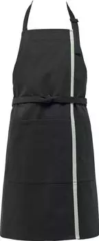 Нагрудник для винтажного шейного нагрудника T8805 Свободный размер [Arbe] Рестораны, Гостиницы, Кафе, Саржа, 100% хлопок, Отделка кантом, Фартук, C-10, Черный,