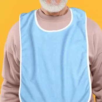 Нагрудник для взрослых для приема пищи для женщин/мужчин/пожилых людей, можно стирать, защитные приспособления для одежды и светло-синий