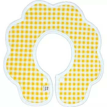 Нагрудник на колесиках двусторонний для младенцев, 27 клетка желтый, 1 шт., 1 шт.