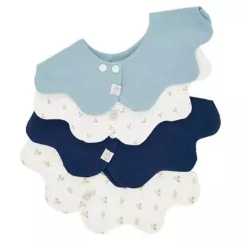 Нагрудник на колесиках, набор из 4 предметов, F небесно-голубой, вишневый, темно-синий, цветочная бирка, 1 комплект