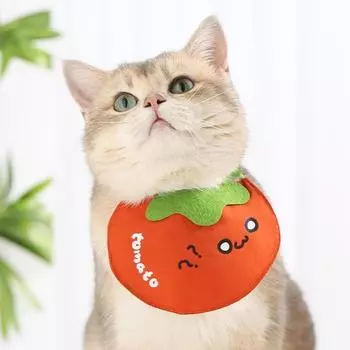 Нагрудник-шарф с серебристым градиентом для кошек - милые аксессуары для котят на весну и осень strawberry красный