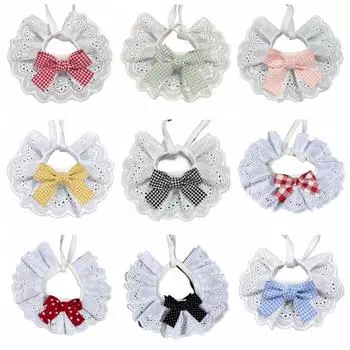 Нагрудники для собак с бантом, моющийся ошейник для щенков, милые аксессуары для домашних животных XL-Red