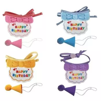 Нагрудники и шапки для кошек и собак, милые нарядные шапки, нагрудники, забавный реквизит для фотосъемки, подарок на день рождения Purple Bib and Hat