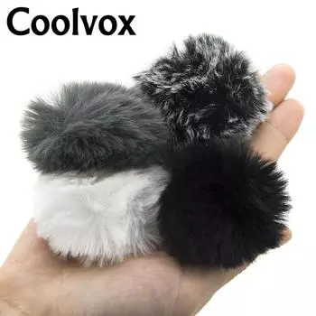 Нагрудный микрофон, пушистый ветрозащитный меховой ветрозащитный наушник, мягкий, удобный для петличных микрофонов SONY RODE BOYA, подходит для петличных микрофонов диаметром 1 см белый