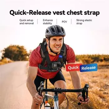 Нагрудный ремень для экшн-камеры, быстросъемный нагрудный ремень для камеры, совместимый с OSMO POCKET 3 чёрный