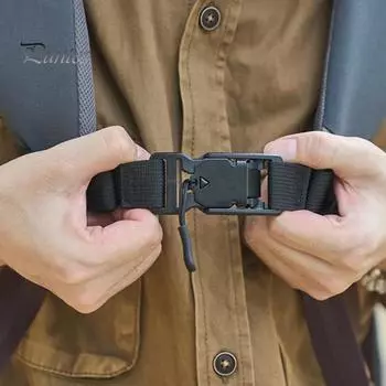 Нагрудный ремень для походного рюкзака, прочный, регулируемый, для кемпинга, походов, с магнитной быстросъемной пряжкой, фиксирующий ремень, противоскользящий, для груди чёрный