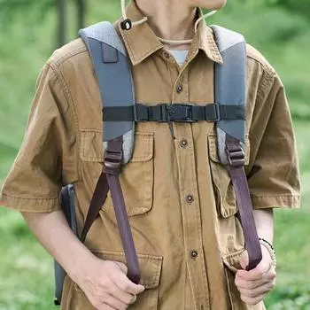 Нагрудный ремень для походного рюкзака, прочный, регулируемый, для кемпинга, походов, с магнитной быстросъемной пряжкой, фиксирующий ремень, противоскользящий, для груди чёрный