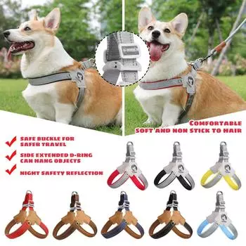 Нагрудный ремень для собак, седло, нагрудный ремень для домашних животных, дышащий нагрудный ремень для собак XL жёлтый