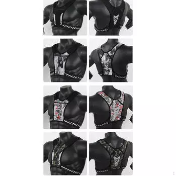 Нагрудный рюкзак для бега с держателем для телефона и светоотражающими элементами для активного отдыха Black