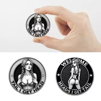 Нахальная Монета для Принятия Решений Монета-Вызов для Взрослых Орел и Решка Двусторонняя Монета для Принятия Решений для Пары Сексуальный Токен Подарок-Прикол для Мужчин Женщин для Вечера Свиданий 1pc