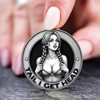 Нахальная Монета для Принятия Решений Монета-Вызов для Взрослых Орел и Решка Двусторонняя Монета для Принятия Решений для Пары Сексуальный Токен Подарок-Прикол для Мужчин Женщин для Вечера Свиданий 1pc