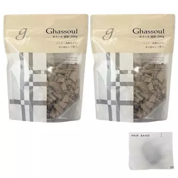 Naiad Ghassoul solid 500g x 2 bags set hair tie included face pack mud pack + (black)