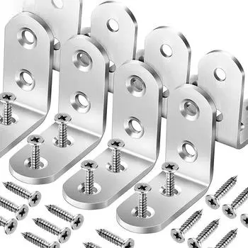 NAIERDI 10 шт. 90-градусные угловые кронштейны из нержавеющей стали, крепеж для настенных кронштейнов, вешалки для полок, столов, стульев