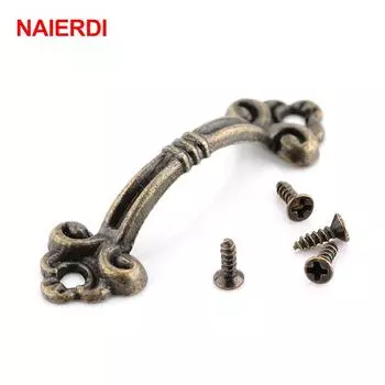 NAIERDI 10 шт. ручки для ящика деревянная шкатулка для драгоценностей мебельные бронзовые ручки для шкафа
