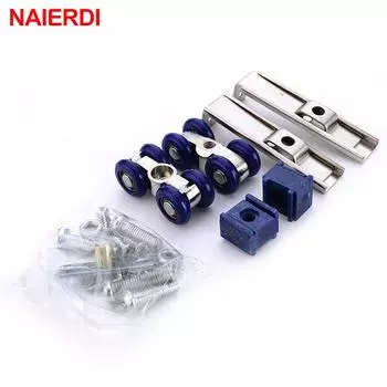 NAIERDI легкий ролик для раздвижной двери, 4 колеса, домашняя комната, деревянная дверь, подвесные колеса, рельсовый шкив