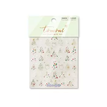 Nail Accessories Christmas Diamond Nail Stickers 5D Diamond Pearl Christmas Tree Christmas Nail Decals Bowknot Snowflake
