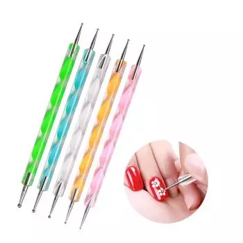 Nail Art 2 Way Dotting Pen УФ-гель для ногтей Инструменты для рисования Ручки для мраморного маникюра