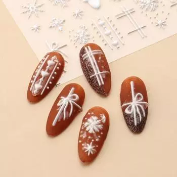 Nail Art Decal Christmas Pattern Beauty Eco-Friendly Interesting Engraved Flower Supplies C