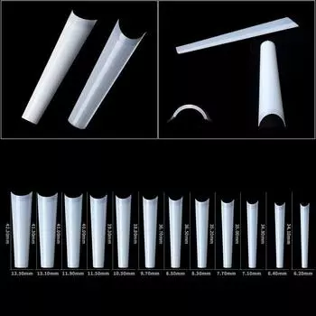 Nail Art Denim Nail Max Super Long Flat Head French False Nail Traceless Nail 504 Patch