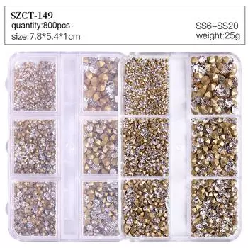 Nail Art Diamond Nail Art Tip Bottom Diamond Color Diamond Size Mixed Glass Round Diamond Nail Diy Nail Art Jewelry