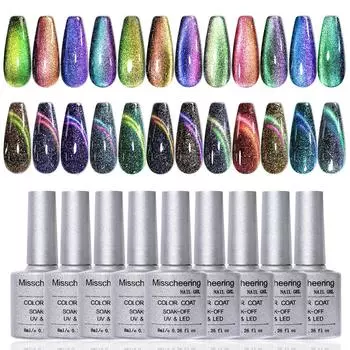 Nail Art Dream Quicksand Cat s Eye Лак для ногтей Гель-лак для ногтей Гель-лак для ногтей с эффектом мерцающего кристалла Cat s Eye