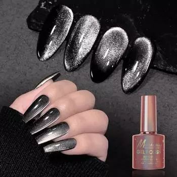 Nail Art Extreme Black Spar Cat S Eye Flashing Dark Fairy Wind лак для ногтей Белый лак для ногтей Клей