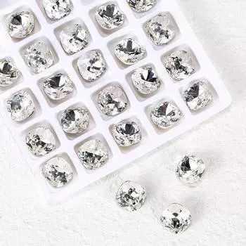 Nail Art Fat Square Diamond Shijia Same K9 высококачественный квадратный бриллиант Diy Jewelry Accessories Наклейка для ногтей Дрель с кристаллическим острым дном K9 6mm (20pcs)