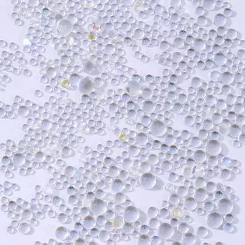 Nail Art Human Fish Bead Bag With 1440 Multi-Size Small Round Diamonds, Flat-Bottomed Nail Art Jewelry, High-Brightness Mixed Magic Diamond Jewelry. ss6-ss20 mixed size about 1440 pieces