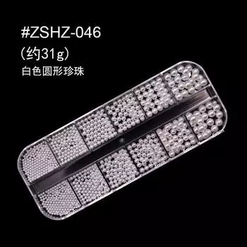 Nail Art Jewelry Full Round Pure White Beige Pearl Size Mixed Beauty Half Round Nail Art Pearl Jewelry