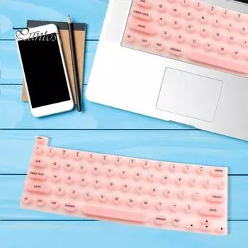 Nail Art Keyboard Film Cover Soft Silicone Full Size Laptop Keyboard Protector Antistatic Keyboard Skin розовый