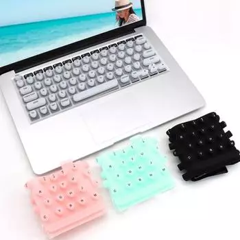 Nail Art Keyboard Film Cover Soft Silicone Full Size Laptop Keyboard Protector Antistatic Keyboard Skin синий