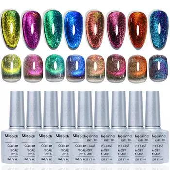 Nail Art Меняющий цвет Павлин Кошачий глаз Лак для ногтей Клей Осень и зима Популярный производитель Spar