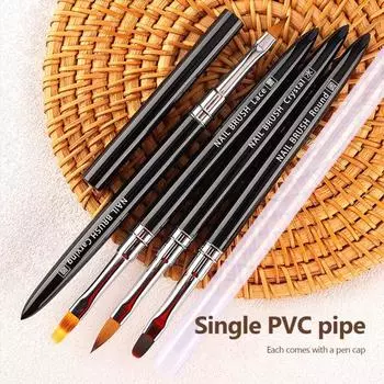 Nail Art Non-Slip Nylon Rod Bristle Metal Pen Comfortable Grip Drawing Flower Lines Smudge Nail D