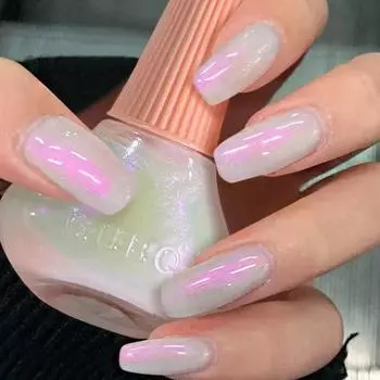 Nail Art Популярный молочно-белый лак для ногтей Быстросохнущий долговечный лак Матовый перламутровый лазерный блестящий лак для ногтей Сделать