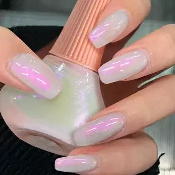 Nail Art Популярный молочно-белый лак для ногтей Быстросохнущий долговечный лак Матовый перламутровый лазерный блестящий лак для ногтей Сделать