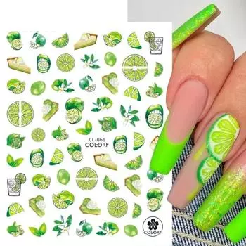 Nail Art Water Transfer Nail Art Фруктовое мороженое Летняя наклейка Торт Маникюр Наклейка Мода
