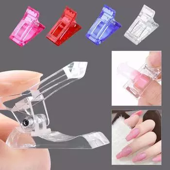 Nail crystal nail mold fixing clip nail tool delay glue shaping clip 4pcs прозрачный