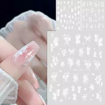 Украшение ногтей Наклейки для дизайна ногтей Цветочные наклейки для дизайна ногтей Ручная роспись наклейки Клейкие наклейки 159