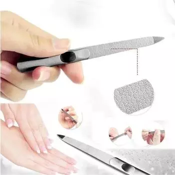 Nail down stainless steel double multi-function nail scrub peeling article polishing nail file Hand beauty tools accessory sliver