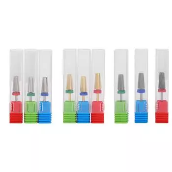 Nail Drill Bits Electric Professional Nail Tungsten Carbide Drill Bits for Nails Cuticle Remover Man Wood Color