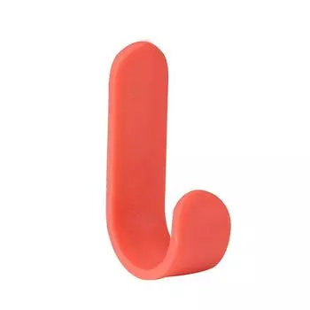 Nail-Free J-Shaped Hook Wall-Mounted Small Fresh Non-Punching Hook Household Seamless Coat Hook Mini Door Adhesive Hook красный