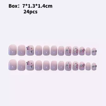 Nail Hand Wearing Nails Fashion Highgrade Pure Wind Rhinestone Nail Patch Style Purple