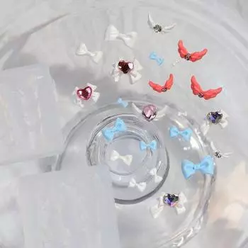 Формы для ногтей, силиконовые крылья, дизайн, бант, тиснение, ангельский маникюр, декор, украшения для дизайна ногтей, эпоксидная смола Bowknot