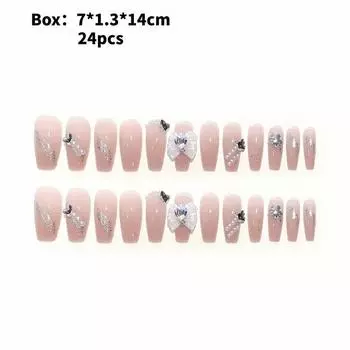 Nail Nails Wear Fashion Exquisite Advanced Pure Wind Bow Nail Patch Long Style