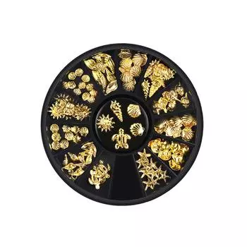 Nail Ornaments New Nail Stickers DIY Decoration Metal Nail Stickers One Size золотой