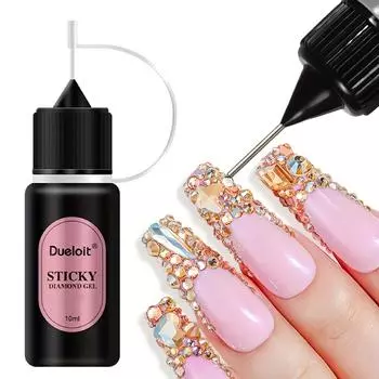 Nail Rhinestone Adhesive Glue For Stick The 3D Decorations DIY Nail Art Supplies Professional Clear UV Nail Gel 10ml
