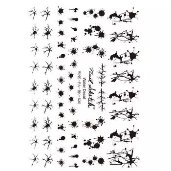 Nail Sketch Water Decal Pop Art, 530 красок, 1 шт.
