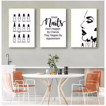 Nail Tech Artist Gift Fashion Art Картина Холст Картина Красота ногтей Декор Маникюрный салон Цитаты Макияж Wall Art Плакаты и принты 21x30cm No Frame