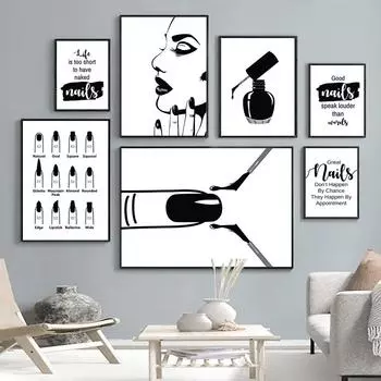 Nail Tech подарки девушки руки плакаты на скандинавскую тему и принты настенная живопись на холсте домашний декор фотографии для маникюра салон красоты комната A4 21X30cm No Framed
